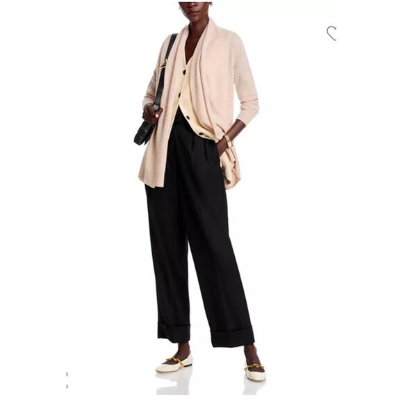 C by Bloomingdale’s Cashmere Open Front Cardigan Women’s Large Oatmeal Cream - Picture 1 of 11